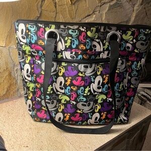 Disney Parks Mickey Pop Art Tote Bag Nylon Large Colorful Travel Beach Shopper